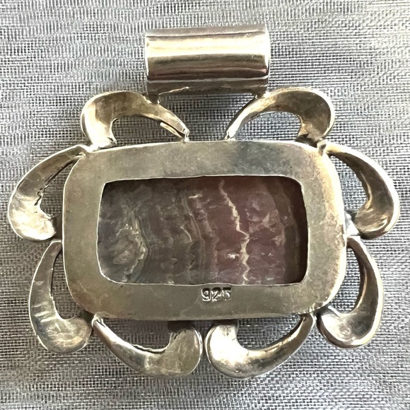 Sterling Silver Rhodochrosite Pendant - Picture 3 of 6